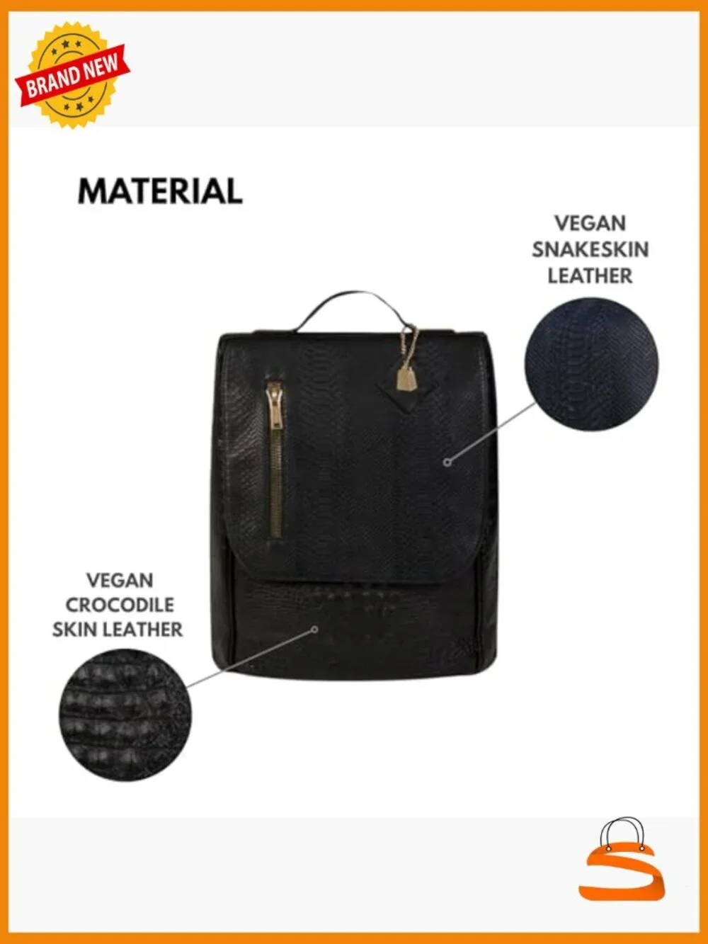 Vegan Leather Laptop Backpack for Travel Work Daily Use - Large Eco-Friendly